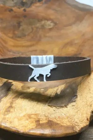 Lederarmband mit Sterlingsilber Silhouette