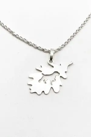Eichenlaub mit Jagdhundesilhouette Kettenanhänger