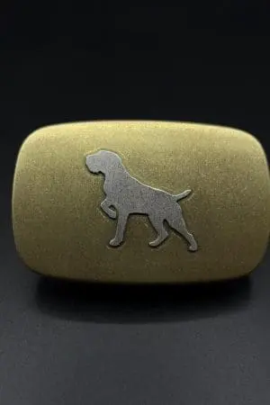 Gürtelschnalle mit Hundesilhouette