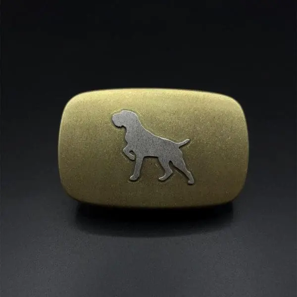 Gürtelschnalle mit Hundesilhouette