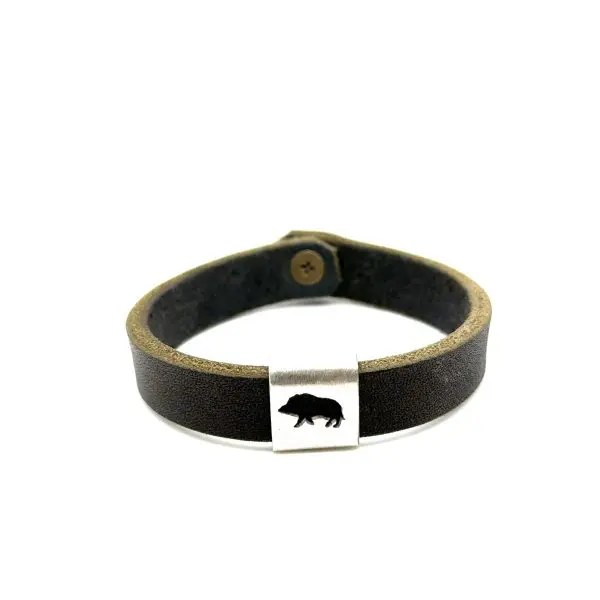Lederarmband mit Silberspange