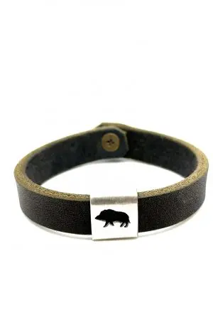 Lederarmband mit Silberspange